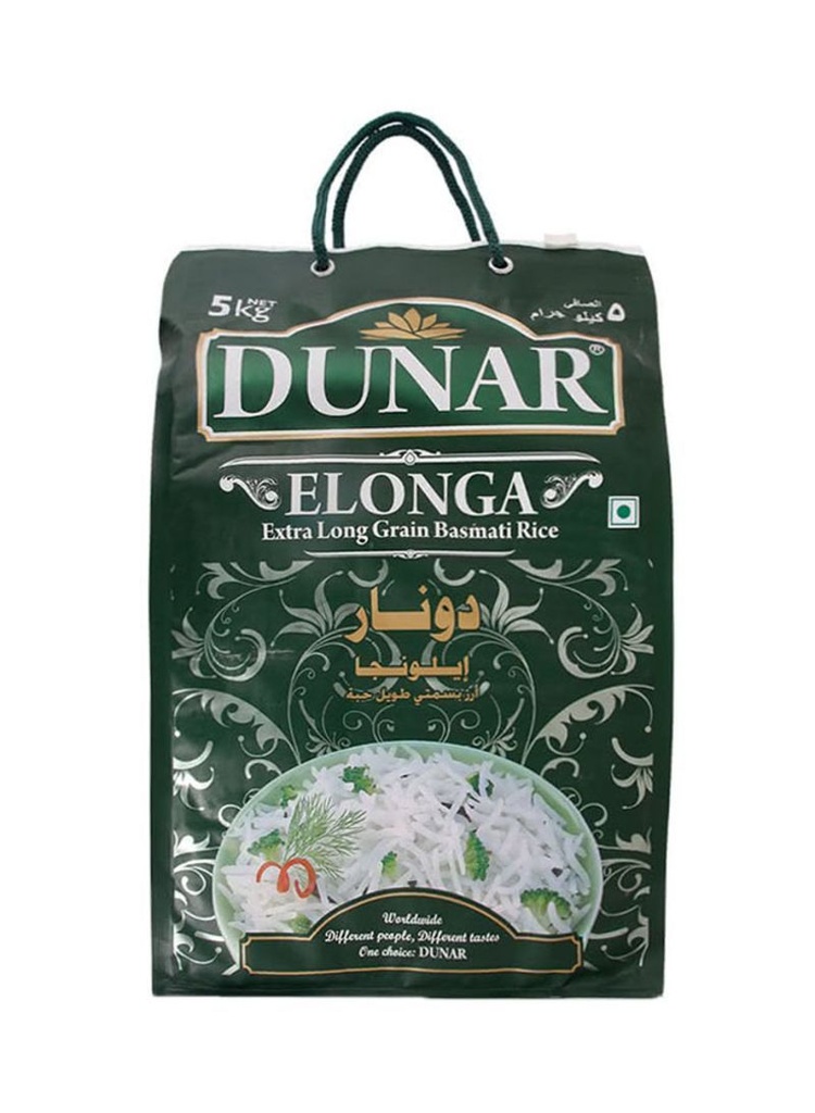 Dunar Elonga Extra Long Grain Basmati Rice 5KG